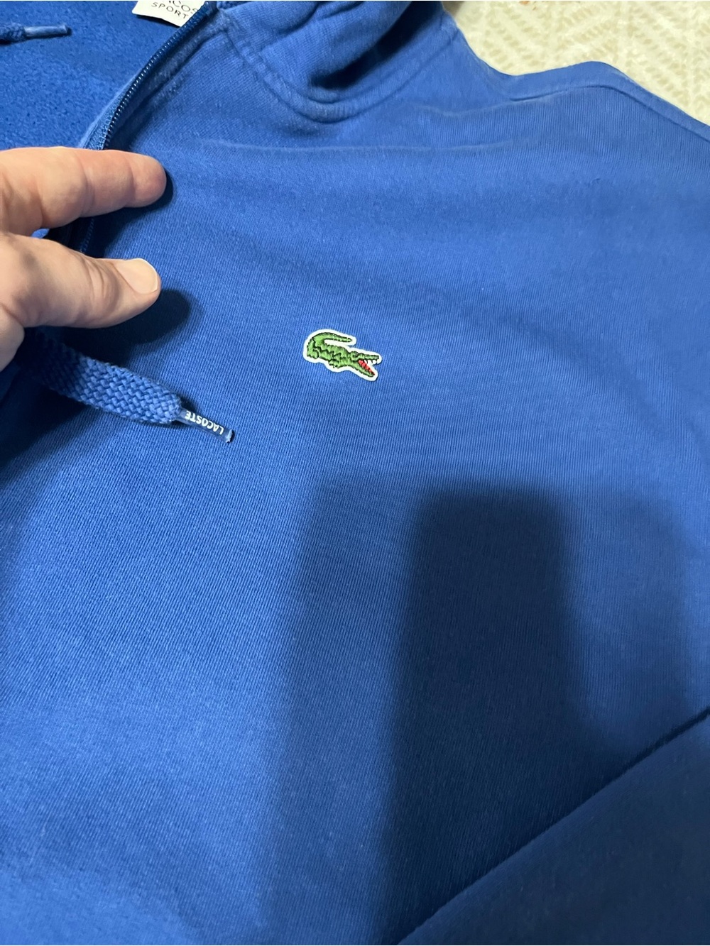 Lacoste Men’s Blue Full-Zip Hooded Sweatshirt 4XLB - Picture 3 of 6